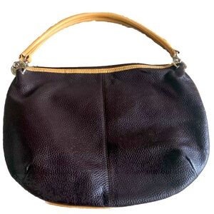 Maxx New York Genuine Brown Leather Hobo Bag